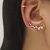 Brincos femininos boêmios sem piercing de cristal, brincos de punho de orelha c