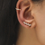 Brincos femininos boêmios sem piercing de cristal, brincos de punho de orelha c