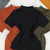 Blusa feminina manga curta gola alta malha canelada promoção lançamento