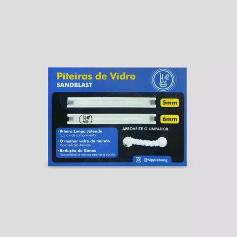 Card com 2 Piteiras de vidro Sandblast Jateadas 5mm e 6mm - Hippie Bong - comprar online