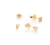 Kit Brincos Clássico Folheado a Ouro 18K Primeiro e Segundo Furo com Pedrinha de Cristal e Florzinha - BR0460006