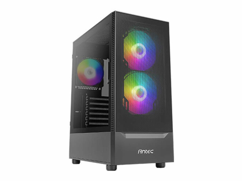 Gabinete Gamer Antec Nx410 V2 Lateral De Vidro Temperado Micro Atx/itx/atx 2 Fans RGB Preto