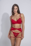 Conjunto alexa rojo con arnes y liguero -efvo o transf $30.000