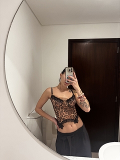 Bustier print microtul y encaje - efvo o transf $28.000 - comprar online