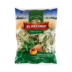 Fideos nido El Record al huevo con espinaca 500 g.