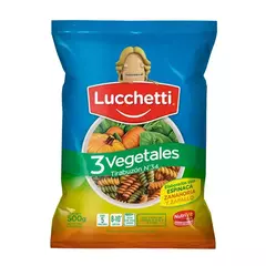 Fideos guiseros tirabuzon Lucchetti 3 vegetales 500 g.