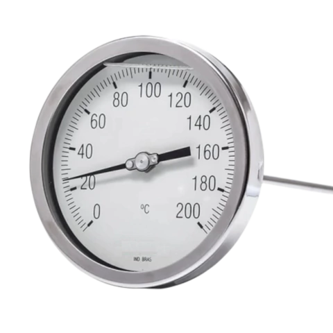 Termômetro Petroquímico Total Inox 100 mm (Horizontal) R. 1/2 NPT Esc 0-200 C