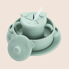 Set Vajilla infantil de silicona Porky - tienda online