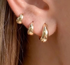 TRIO DE ARGOLAS BOLEADA FOLHEADO EM OURO 18k. na internet