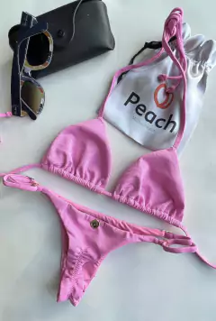 CONJUNTO BARBIE - TOP CORTININHA E CALCINHA DE REGULAGEM - Peach Moda Praia