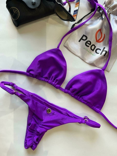 CONJUNTO VIOLETA - TOP DE CORTININHA E CALCINHA DE REGULAGEM