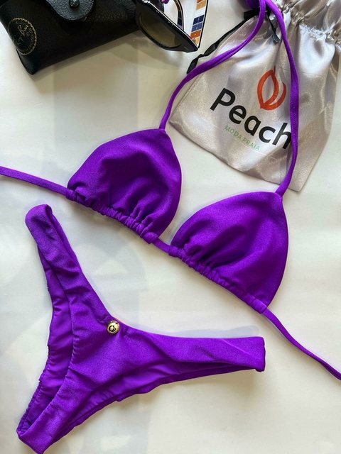 CONJUNTO VIOLETA - TOP DE CORTININHA E CALCINHA ASA DELTA