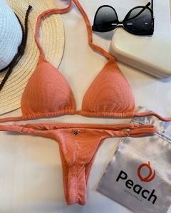 CONJUNTO PEACH - TOP CORTININHA E CALCINHA DE REGULAGEM - Peach Moda Praia