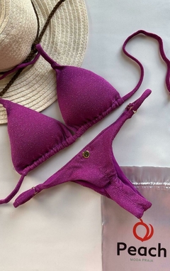 CONJUNTO CHERRY - TOP CORTININHA E CALCINHA DE REGULAGEM - Peach Moda Praia