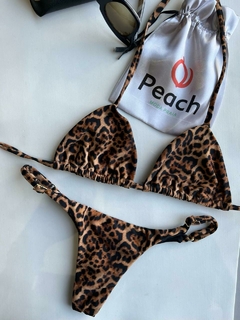 CONJUNTO ONÇA - TOP CORTININHA E CALCINHA DE REGULAGEM NA LATERAL - comprar online