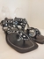 SANDÁLIA RASTEIRA SERPENTE PRETO REF.465639 - Dona Lola