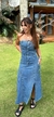 VESTIDO JEANS TOMARA QUE CAIA COM RECORTES REF 0442201219 - Dona Lola