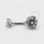 TN01 Navel piercing pedra zirconia titânio