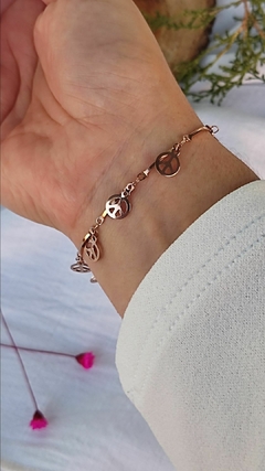 Pulsera Paz Acero Rosa