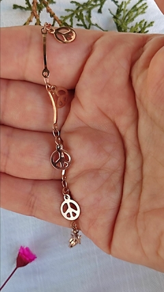 Pulsera Paz Acero Rosa - tienda online