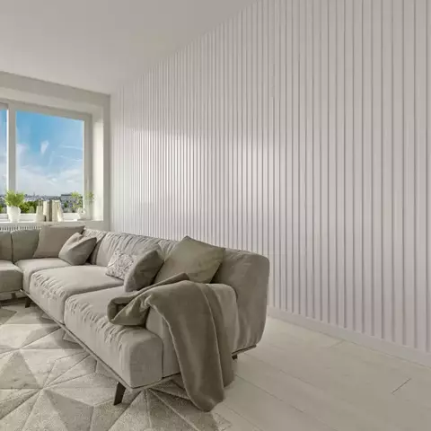 Painel Ripado em MDF-Branco