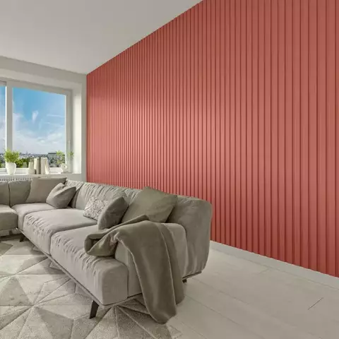 Painel Ripado em MDF-Terracota
