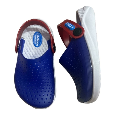 Crocs Infantil Masculino LiteRite Azul/Vermelho - comprar online