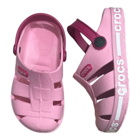 Crocs Infantil Feminino Rosa Fita Lateral - comprar online