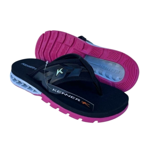 Chinelo Feminino Adulto Kenner Ultra Force - Preto/Rosa - comprar online