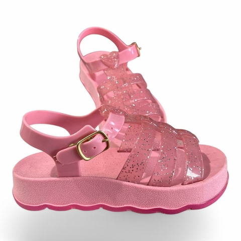 Sandália Infantil Feminino Love Rosa/Glitter - comprar online
