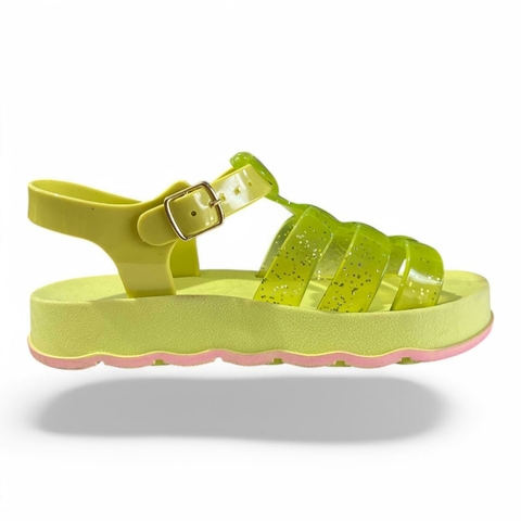 Sandália Infantil Feminino Love Verde/Glitter - comprar online