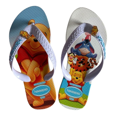 Chinelo Feminino Infantil Havaianas Tira Larga Piercing - Ursinho Pooh - comprar online