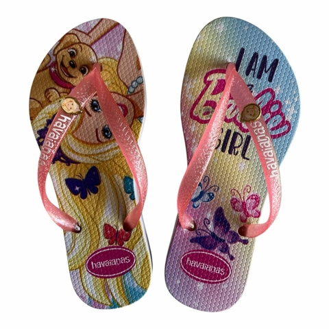 Chinelo Feminino Infantil Havaianas Piercing - Barbie Com Cachorrinho - comprar online