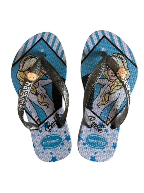 Chinelo Feminino Infantil Havaianas Piercing - Barbie Azul - comprar online