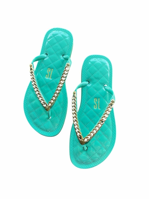 Chinelo Feminino Santa Lolla Flip Flop Correntinha - Verde - comprar online