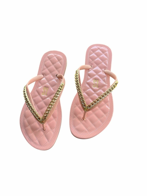 Chinelo Feminino Santa Lolla Flip Flop Correntinha - Rosê - comprar online