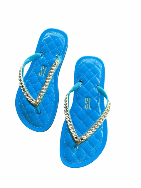 Chinelo Feminino Santa Lolla Flip Flop Correntinha - Azul - comprar online
