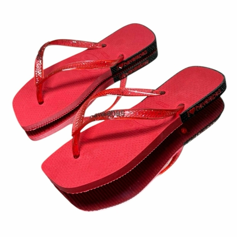 Chinelo Feminino Adulto Havaianas Rubber Love Colméia - Vermelho - comprar online
