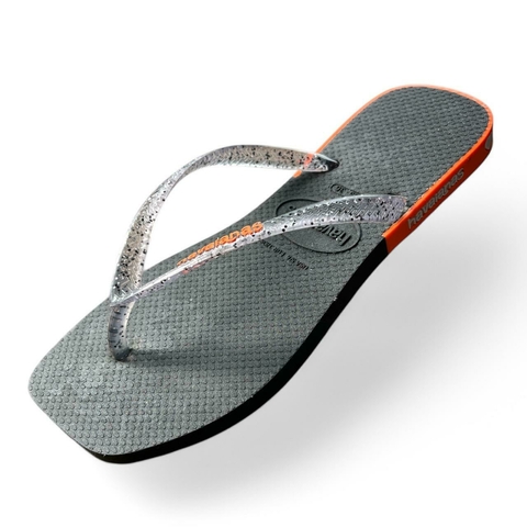 Chinelo Feminino Adulto Havaianas Rubber - Preto/Laranja - comprar online