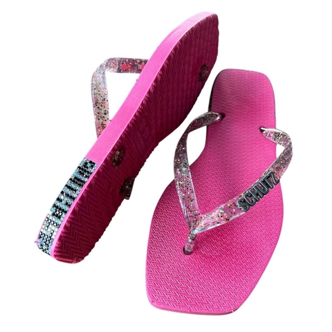 Chinelo Feminino Adulto Schutz Strass - Pink - comprar online