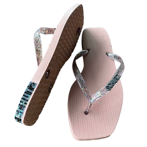 Chinelo Feminino Adulto Schutz Strass - Rosê - comprar online