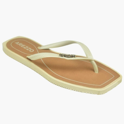 Chinelo Feminino Adulto Arezzo Bico Quadrado - Nude - comprar online