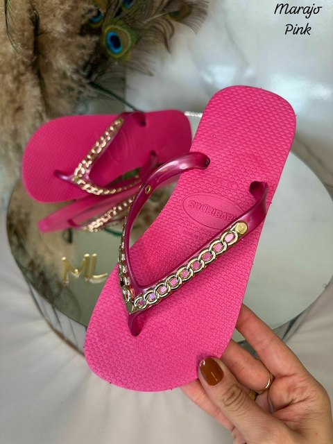 Chinelo Feminino Adulto Marajó Correntinha Bico redondo Havaianas -Pink - comprar online