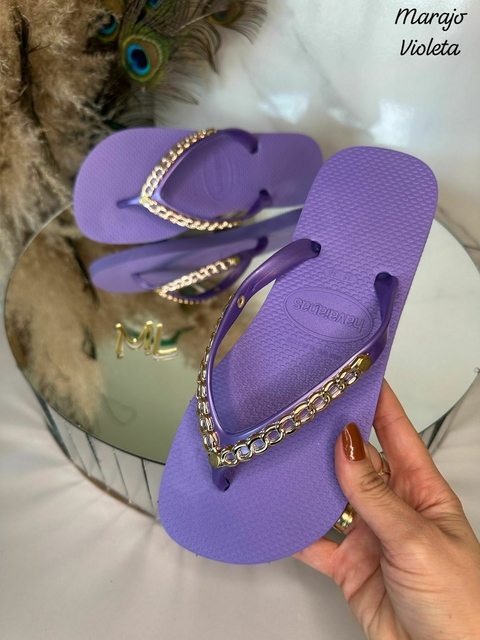Chinelo Feminino Adulto Marajó Correntinha Bico redondo Havaianas -Lilás - comprar online
