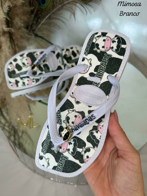 Chinelo Feminino Adulto Havaianas Bico Quadrado Piercing Gliter- mimosa 02 - comprar online