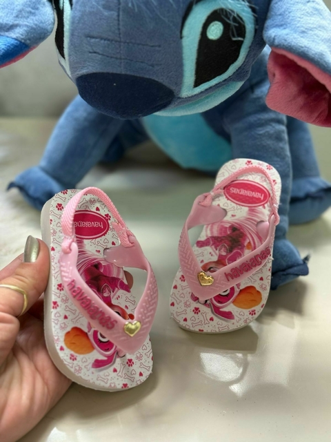 Chinelo Feminino e Masculino Baby Havaianas - Patrulha Canina Rosa - comprar online