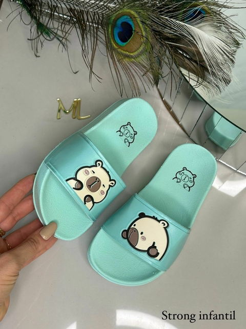 Chinelo Masculino Infantil Slide Strong Capivara - Verde - comprar online