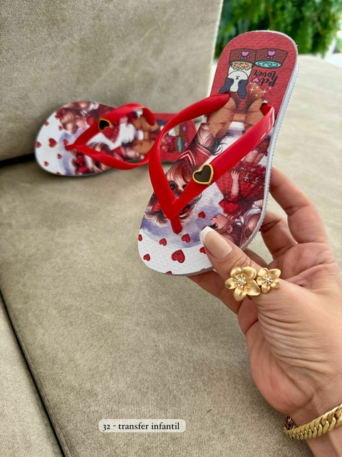 Chinelo Feminino Infantil Transfer Pingente Pet Lover - 32 - comprar online