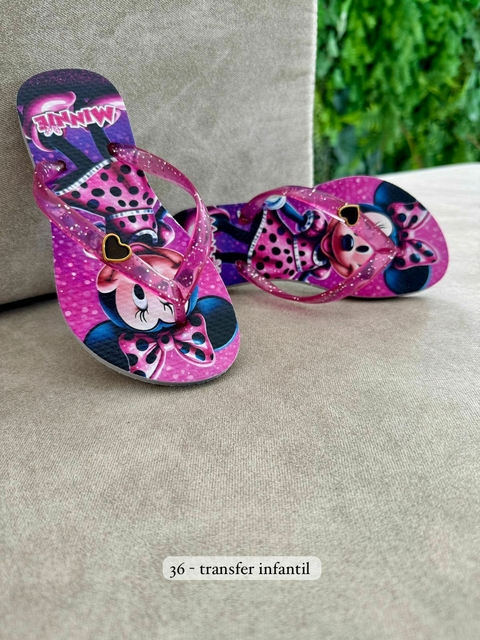 Chinelo Feminino Infantil Transfer Pingente Minnie - comprar online