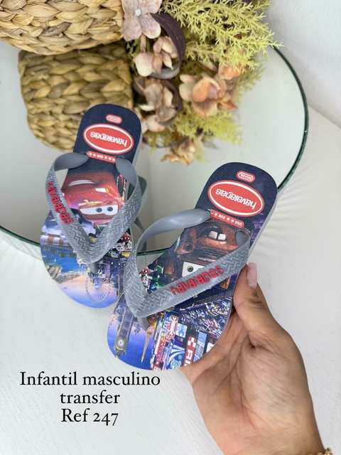 Chinelo Masculino Infantil Havaianas - Cars Sola Cinza - comprar online